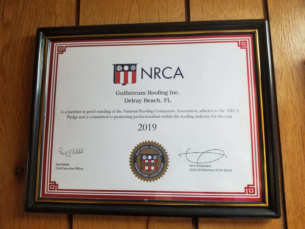 NRCA certification frame
